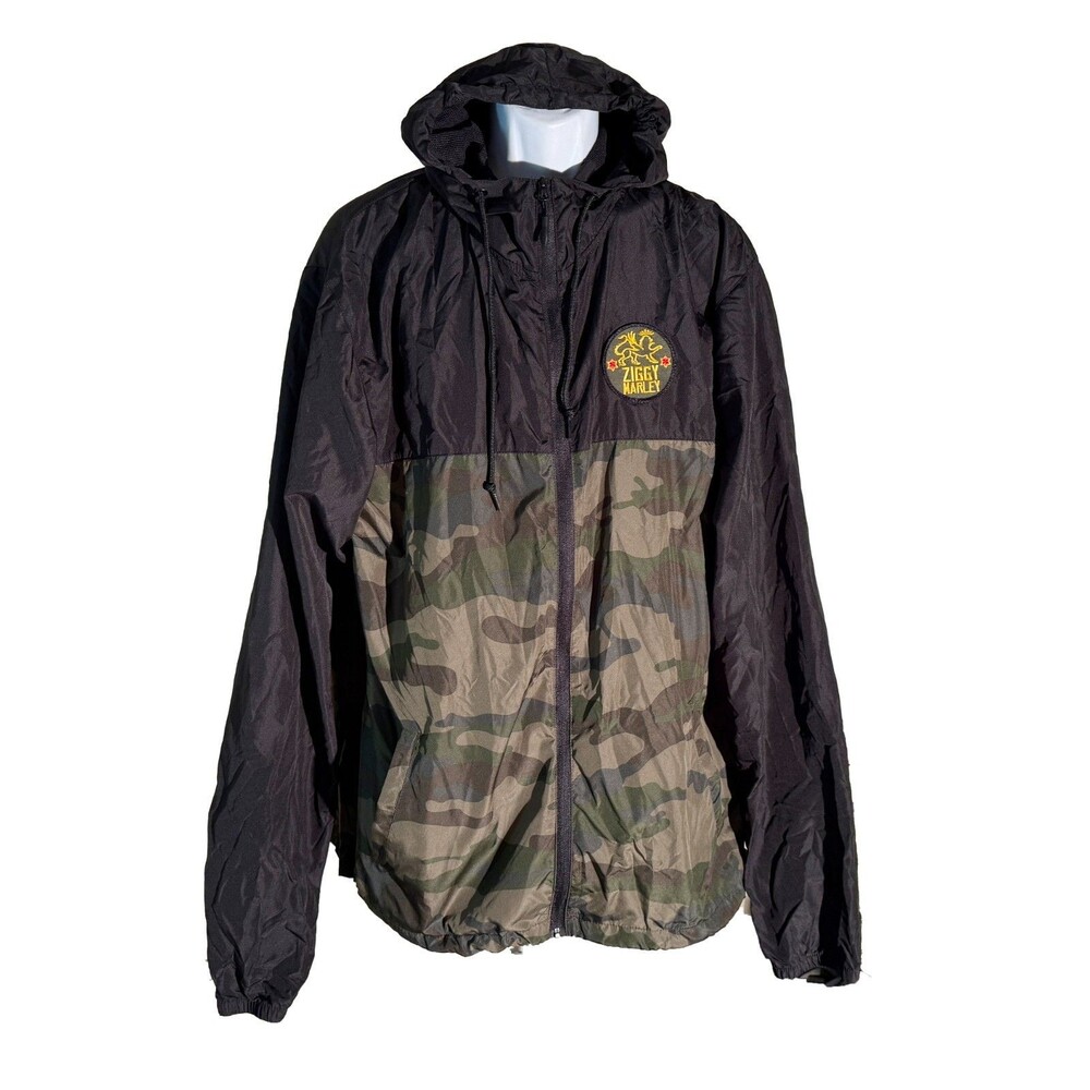 ZIGGY MARLEY Long Sleeve Pull-Over Hooded Windbreaker Jacket 2XL‎